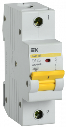 IEK Автоматический выключатель ВА47-150 1Р 125А 15кА характеристика D