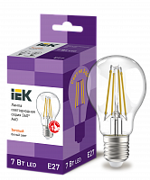 IEK Лампа LED A60 шар прозрачный 7Вт 230В 3000К E27 серия 360°