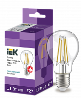 IEK Лампа LED A60 шар прозрачный 11Вт 230В 4000К E27 серия 360°