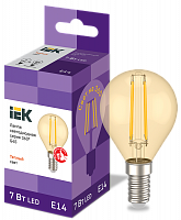 IEK Лампа LED G45 шар золото 7Вт 230В 2700К E14 серия 360°