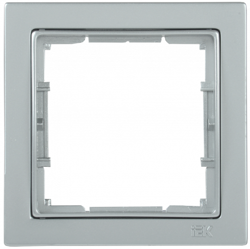 IEK РУ-1-БС Рамка одноместная квадратная BOLERO Q1 серебряный
