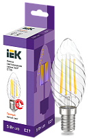 IEK Лампа LED CT35 свеча витая 5Вт 230В 3000К E27 серия 360°