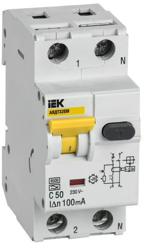 IEK Выключатель автоматический дифференциального тока АВДТ32EM C50 100мА 