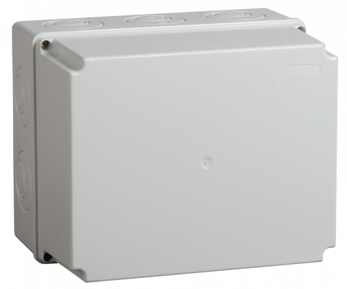 IEK Коробка КМ41274 распаячная для о/п 240х195х165 мм IP55 (RAL7035, кабельные вводы 5 шт)