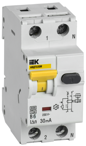 IEK Выключатель автоматический дифференциального тока АВДТ32EM В6 30мА 