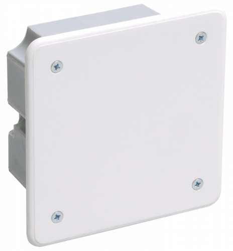 IEK Коробка КМ41001 распаячная для тв.стен 92x92x45мм (с саморезами, с крышкой)
