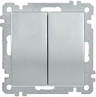 IEK ВС10-2-0-Б Выключатель двуклавишный 10А BOLERO серебрянный
