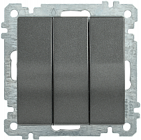IEK ВС10-3-0-Б Выключатель трехклавишный 10А BOLERO антрацит