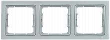 IEK РУ-3-БС Рамка трехместная квадратная BOLERO Q1 серебряный