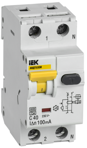 IEK Выключатель автоматический дифференциального тока АВДТ32EM C40 100мА 