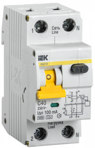 IEK Автоматический выключатель дифференциального тока 32 C40 100мА