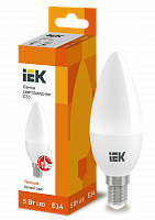 IEK Лампа светодиодная ECO C35 свеча 5Вт 230В 3000К E14