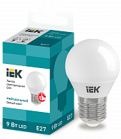 IEK Лампа светодиодная ECO G45 шар 9Вт 230В 4000К E27