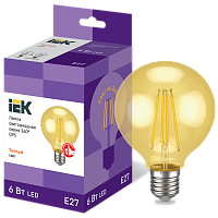IEK Лампа LED G95 шар золото 6Вт 230В 2700К E27 серия 360°