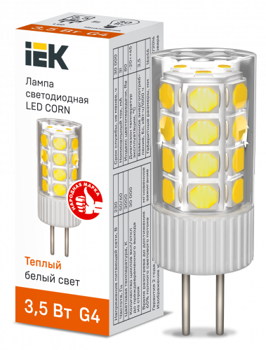 IEK Лампа LED CORN капсула 3,5Вт 230В 3000К керамика G4