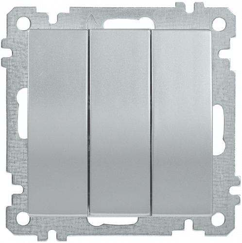 IEK ВС10-3-0-Б Выключатель трехклавишный 10А BOLERO серебрянный