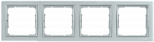 IEK РУ-4-БС Рамка четырехместная квадратная BOLERO Q1 серебряный