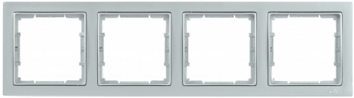 IEK РУ-4-БС Рамка четырехместная квадратная BOLERO Q1 серебряный