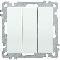 IEK ВС10-3-0-Б Выключатель трехклавишный 10А BOLERO белый