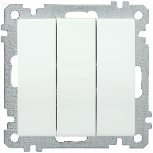 IEK ВС10-3-0-Б Выключатель трехклавишный 10А BOLERO белый