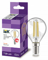 IEK Лампа LED G45 шар прозрачный 7Вт 230В 3000К E14 серия 360°