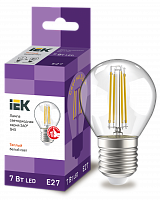 IEK Лампа LED G45 шар прозрачный 7Вт 230В 3000К E27 серия 360°