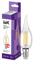 IEK Лампа LED CВ35 свеча на ветру 5Вт 230В 4000К E14 серия 360°