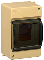 IEK Бокс с прозр.крышкой КМПн 2/4 для 4-х автоматический выключатель (Сосна)