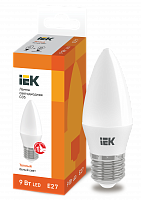 IEK Лампа светодиодная ECO C35 свеча 9Вт 230В 3000К E27