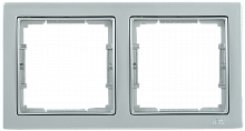 IEK РУ-2-БС Рамка двухместная квадратная BOLERO Q1 серебряный