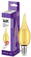 IEK Лампа LED CВ35 свеча на ветру золото 5Вт 230В 2700К E14 серия 360°