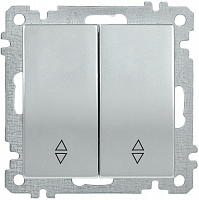 IEK ВС10-2-2-Б Выключатель двуклавишный проходной 10А BOLERO серебрянный