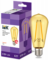 IEK Лампа LED ST64 золото 8Вт 230В 2700К E27 серия 360°