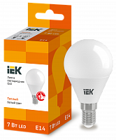 IEK Лампа светодиодная ECO G45 шар 7Вт 230В 3000К E14