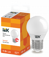 IEK Лампа светодиодная ECO G45 шар 9Вт 230В 3000К E27